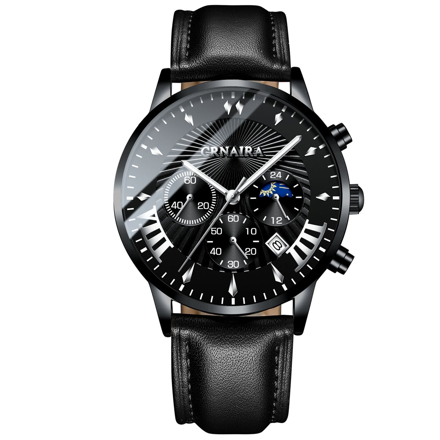 Men's Fashion Imitation Three-eye Waterproof Quartz Watch