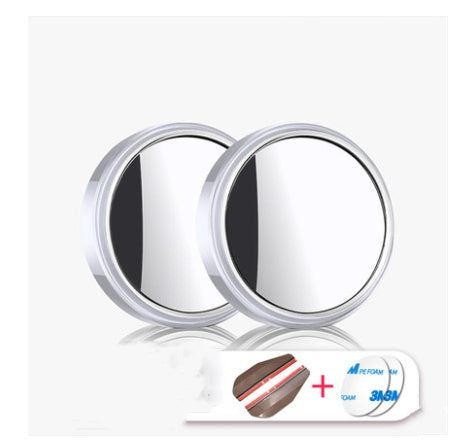 Car Rearview Mirror Small Round Mirror Reversing Blind Spot Mirror HD 360 Degree Adjustable Wide Angle Mirror Reflective Mirror