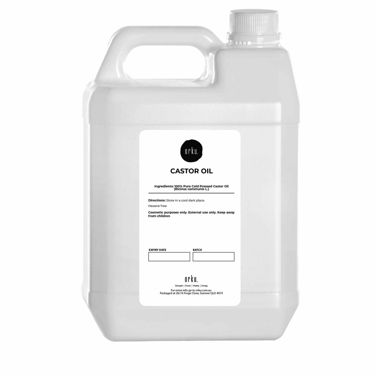 5L Castor Oil - Hexane Free Cold Pressed