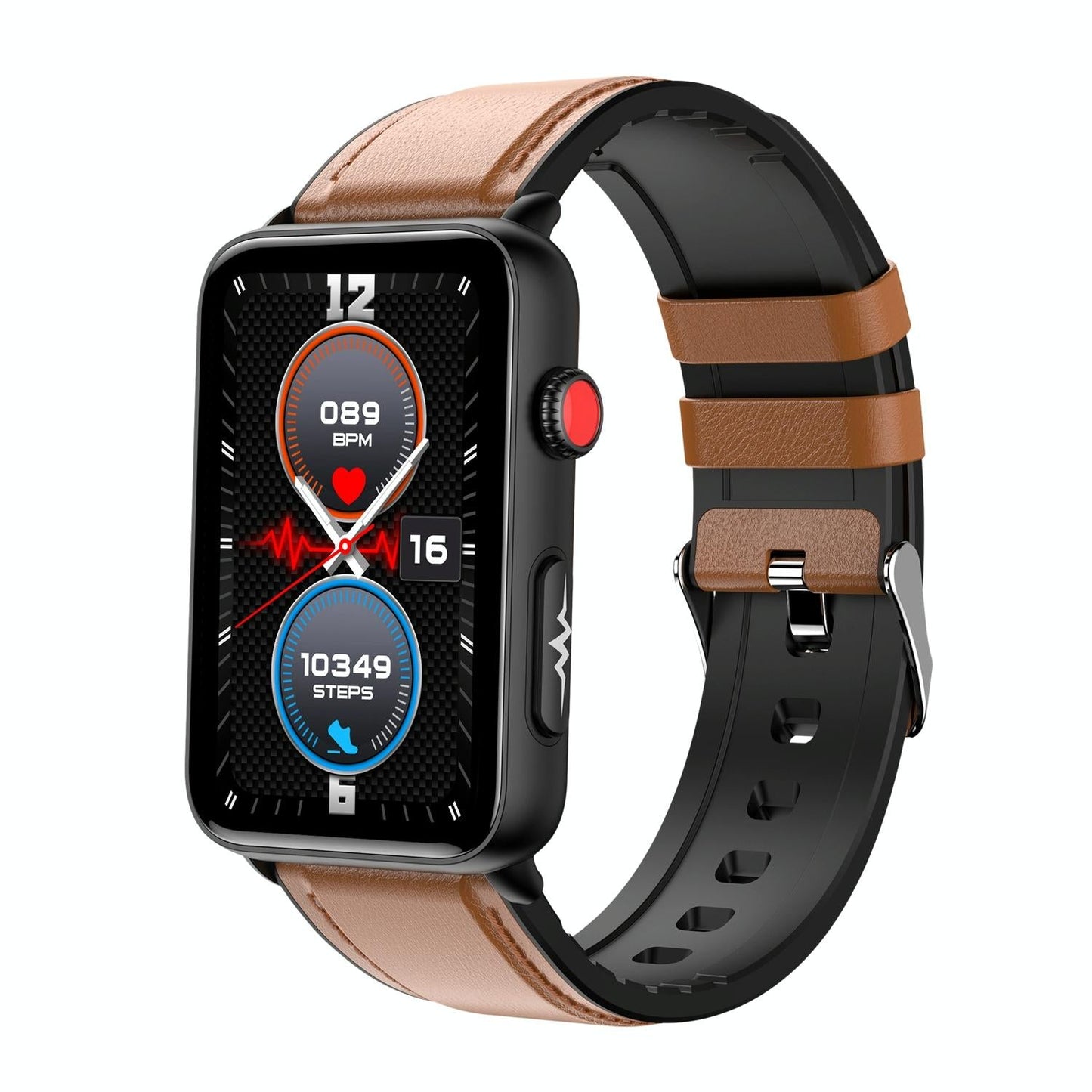 Bluetooth Smart Watch With Ecg Temperature And Heart Rate - Black Silicone