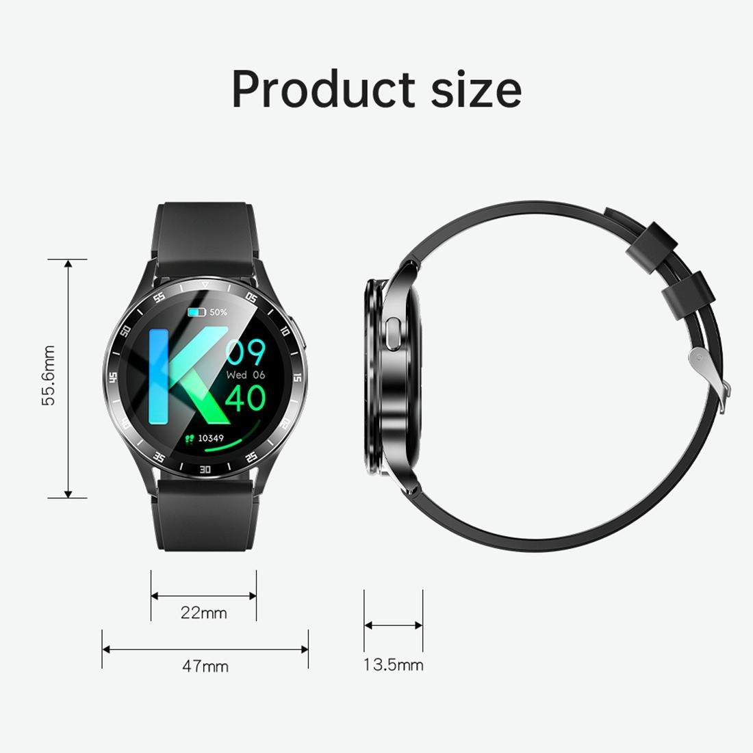 1.39 Inch Waterproof Bracelet Support Bluetooth Call / Nfc / Heart Rate - Black
