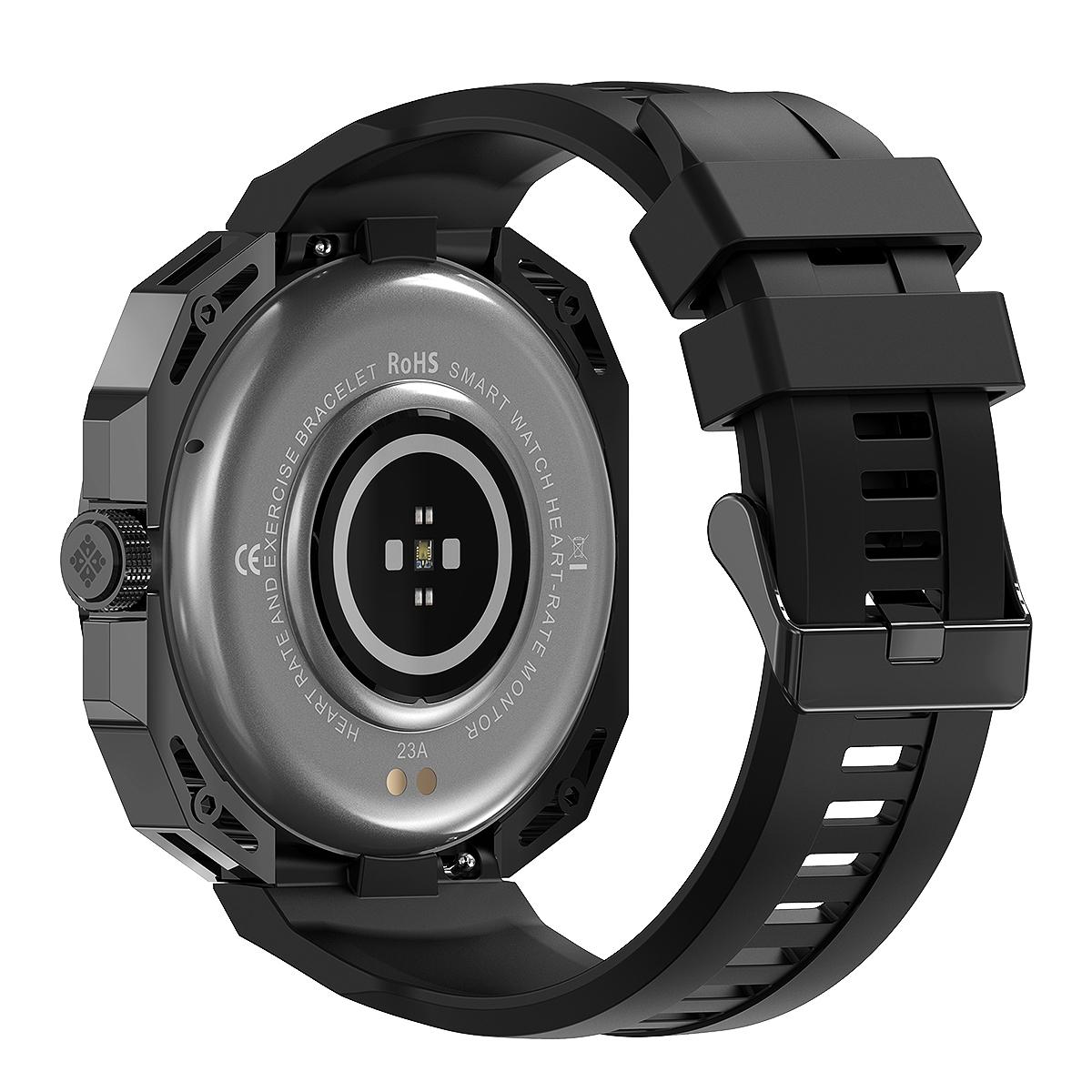 Smart Watch With Heart And Blood Monitoring Colour Screen - Black