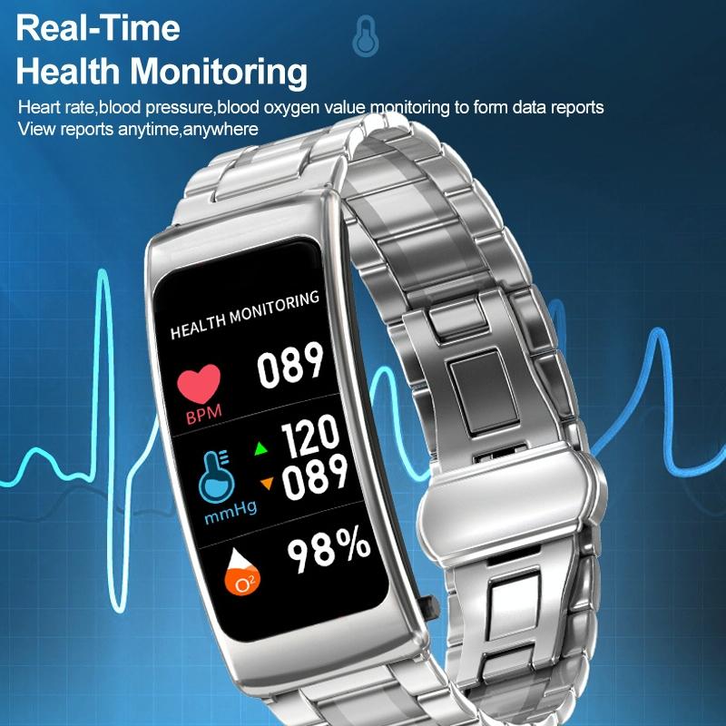 1.14 Inch Silicone Band Earphone Detachable Life Waterproof Smart Watch Support Bluetooth Call - Black Rose Gold