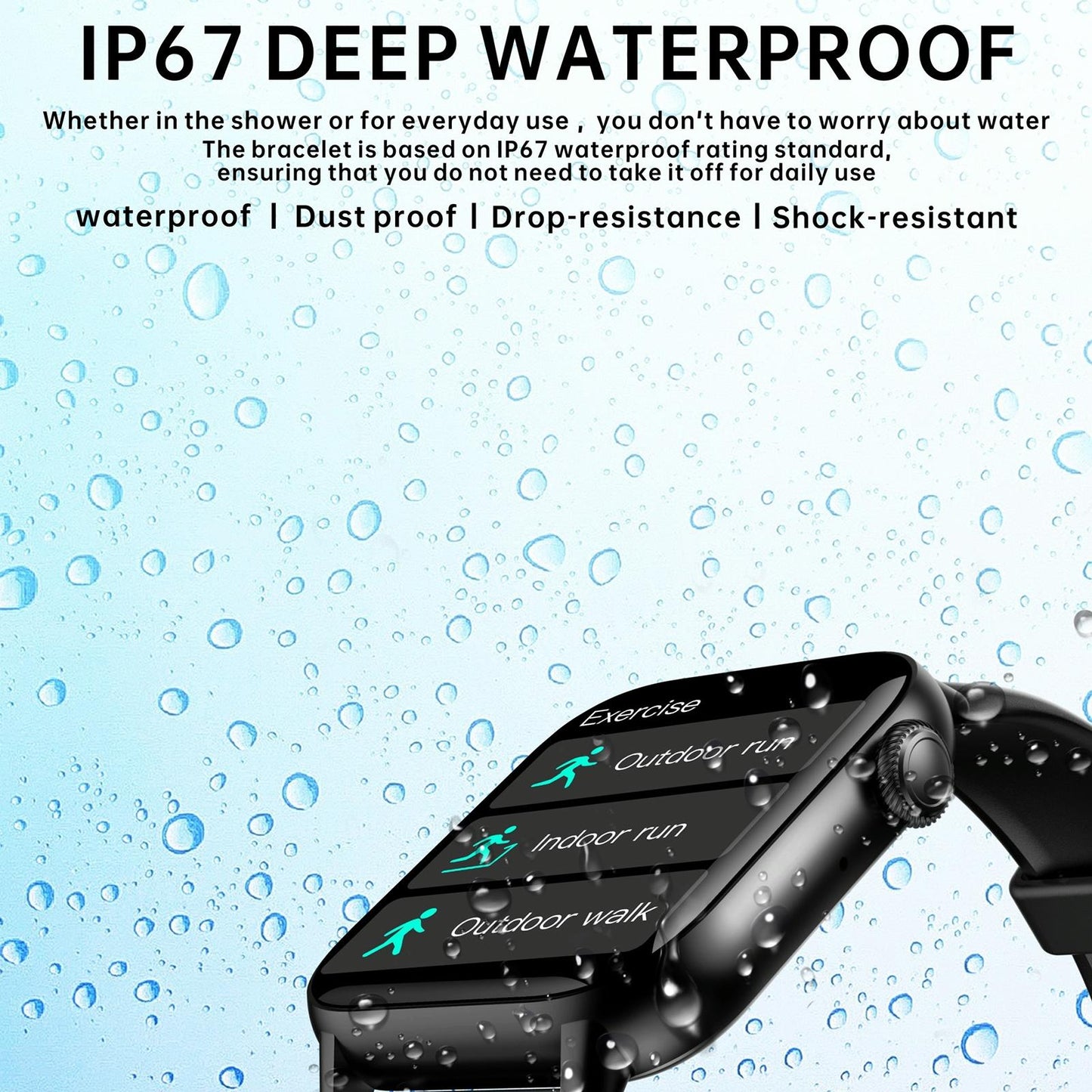1.83 Inch Bt5.2 Smart Sport Watch Support Sleep / Heart Rate / Blood Oxygen / Temperature / Blood Pressure Health Monitor - Black + Blue