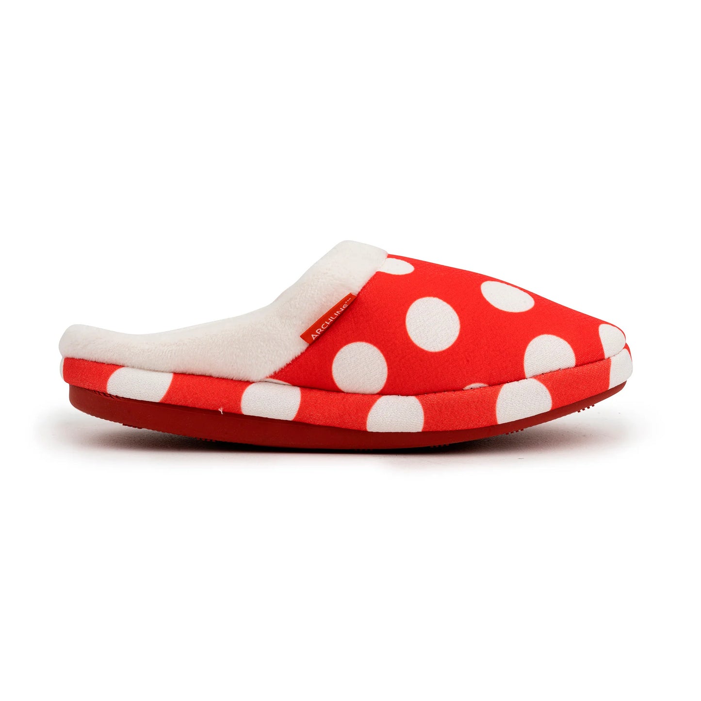 ARCHLINE Orthotic Slippers Slip On Scuffs Pain Relief Moccasins - Red Polka Dot - EUR 38 (Womens US 7)