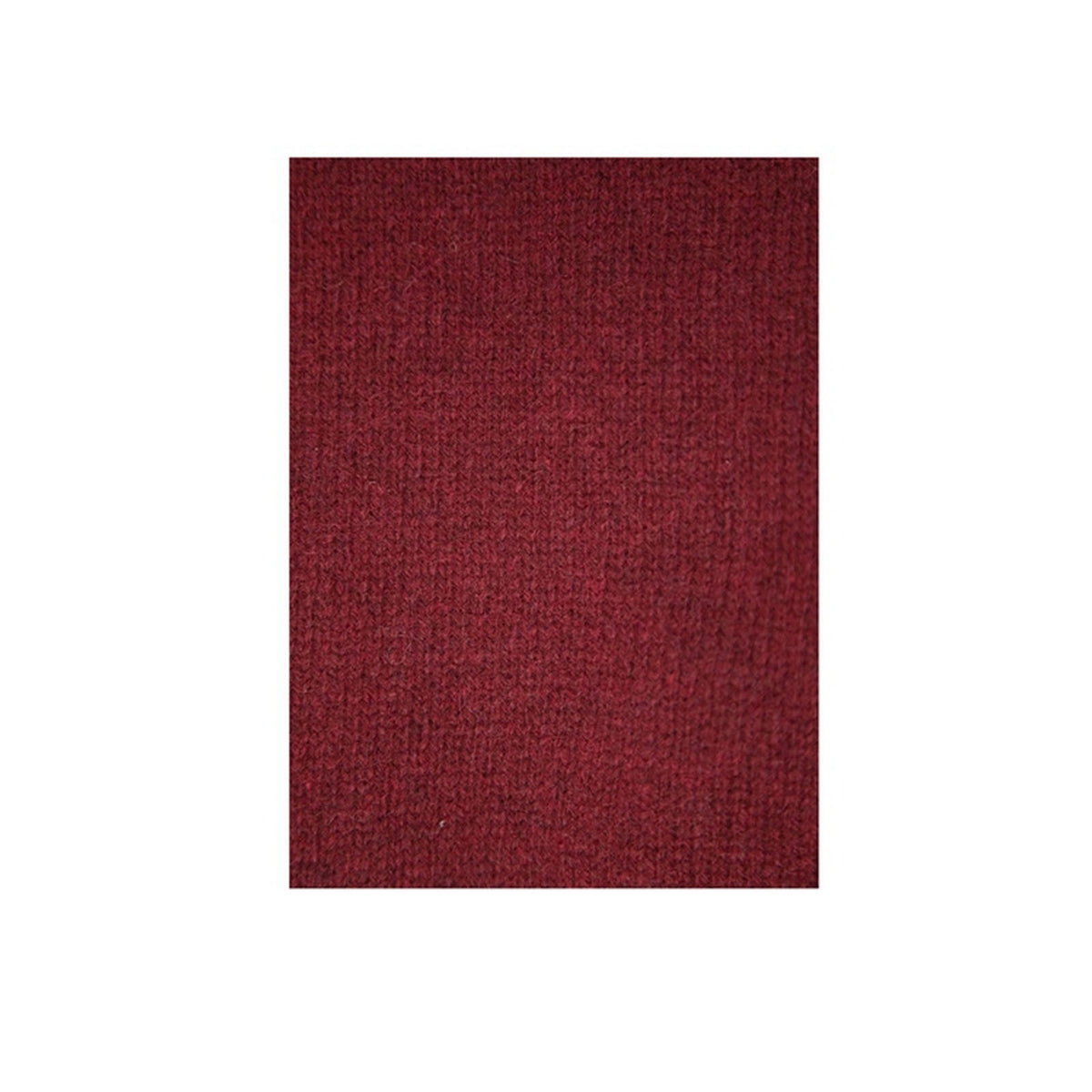 100% Shetland Ragg Wool V Neck Knit Jumper Pullover Mens Sweater Knitted - Burgundy - S