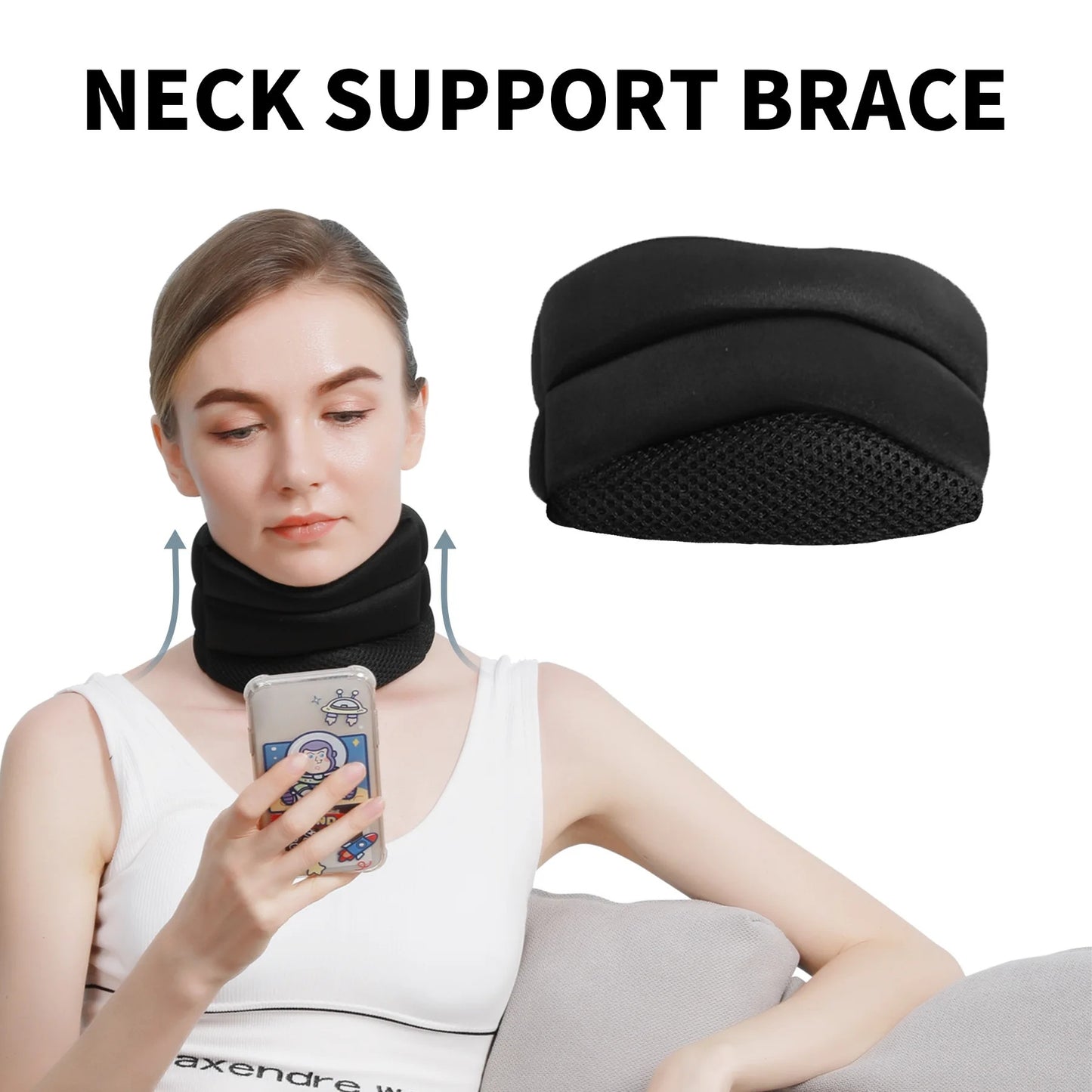 Adjustable Neck Brace with V-Shape Design โ Cervical Spine Support for Pain Relief and Posture Correction