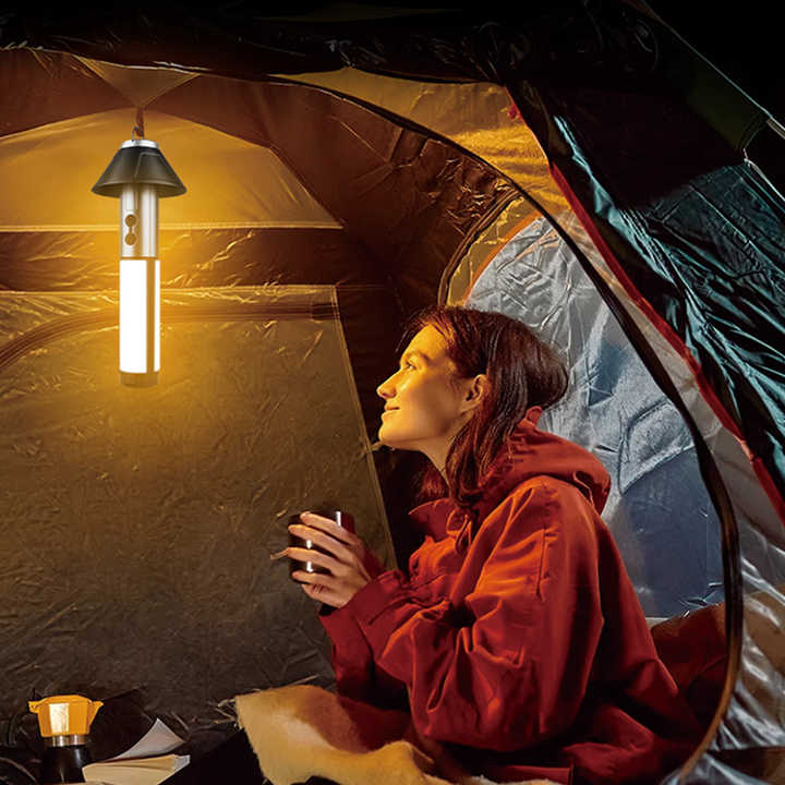 Multifunctional Telescopic Camping Lantern โ Portable LED Light with Adjustable Height and USB-C Charging (Up to 51.8 cm)