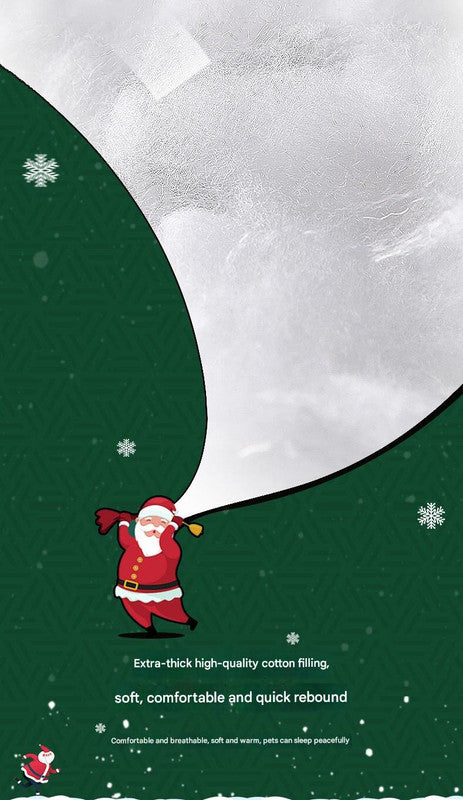 Festive Detachable Pet House - Cozy Green Christmas tree Design (S - 37x46cm)