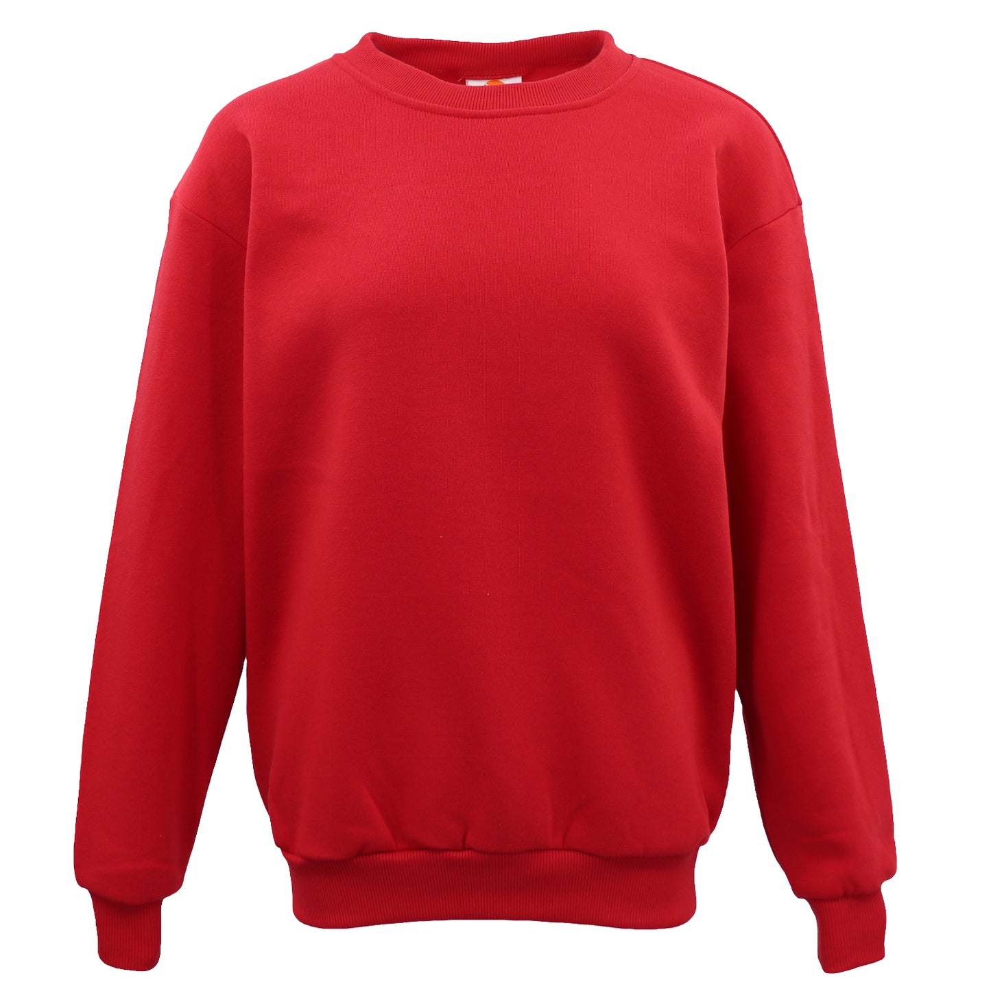 New Adult Unisex Plain Pullover Fleece Jumper Mens Long Sleeve Crew Neck Sweater, Wash Pink, S