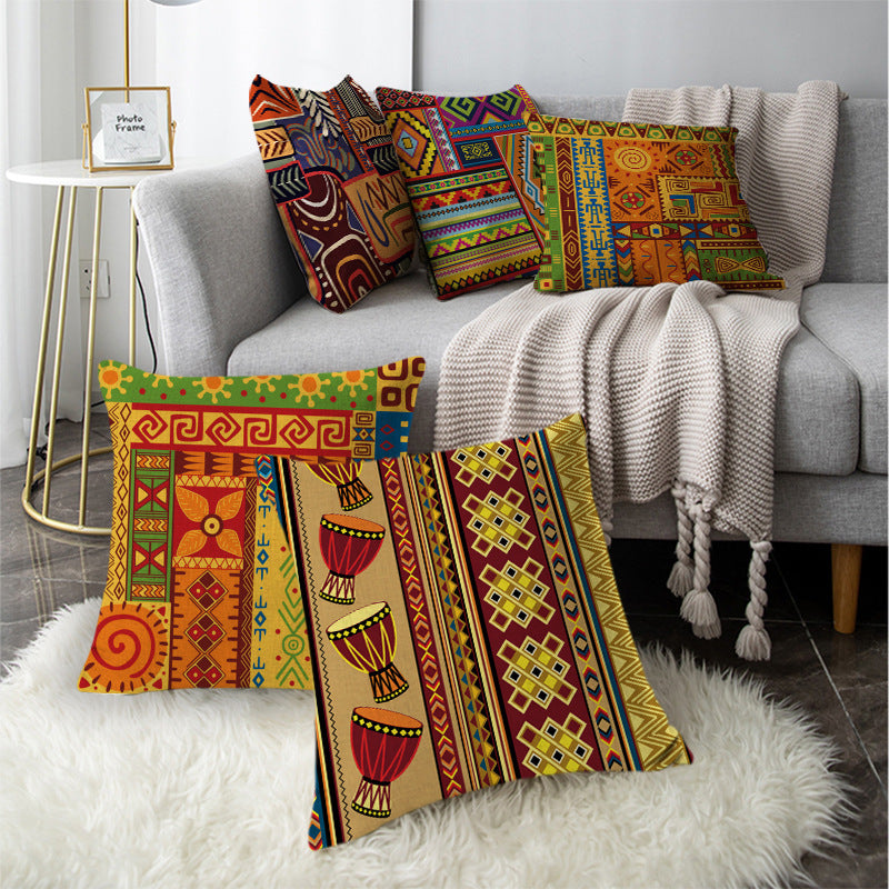 Geometric Pattern Decorative Pillowcase Linen Pillowcase Sofa