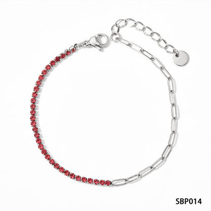 Stainless Steel Zircon Bracelet European And American PVD Vacuum Gold Plated