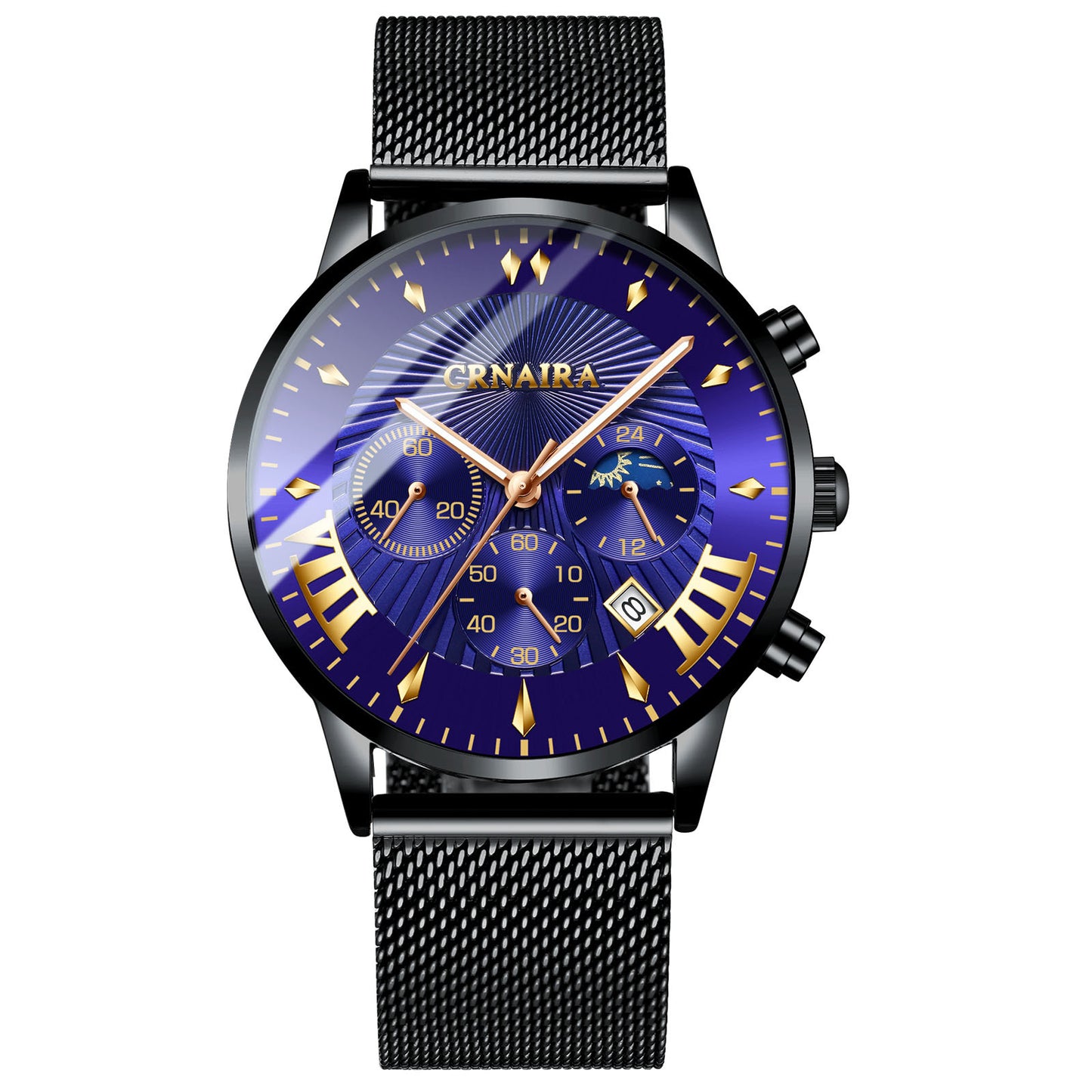 Men's Fashion Imitation Three-eye Waterproof Quartz Watch