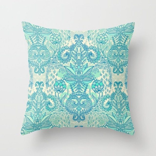Mint Green Peach Skin Pillowcase Cushion Cushion Pillowcase