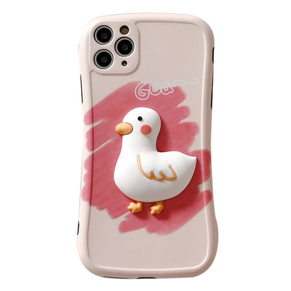 Compatible with Apple, Three Dimensional Cute Duck Phone Case Iphone12pro 7P Cartoon Anti Drop Case