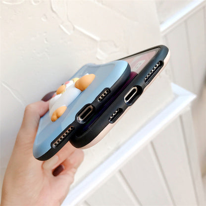 Compatible with Apple, Three Dimensional Cute Duck Phone Case Iphone12pro 7P Cartoon Anti Drop Case