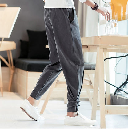 Men's Casual Trousers Retro Plus Size Fashion Elasticated Pants