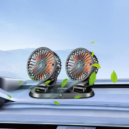 Speed Adjustable Portable Dual Head Car Cooling Fan with Parking Sign_3