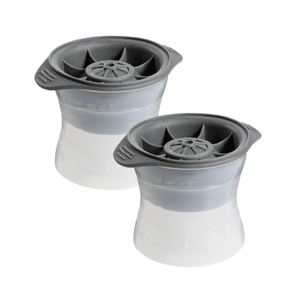 Pack of 2 Sphere Shape Ice Molds Quick Release  Ice Ball Maker for Cocktail