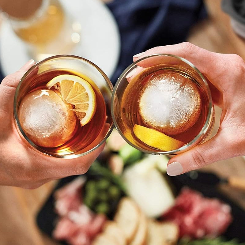 Pack of 2 Sphere Shape Ice Molds Quick Release  Ice Ball Maker for Cocktail