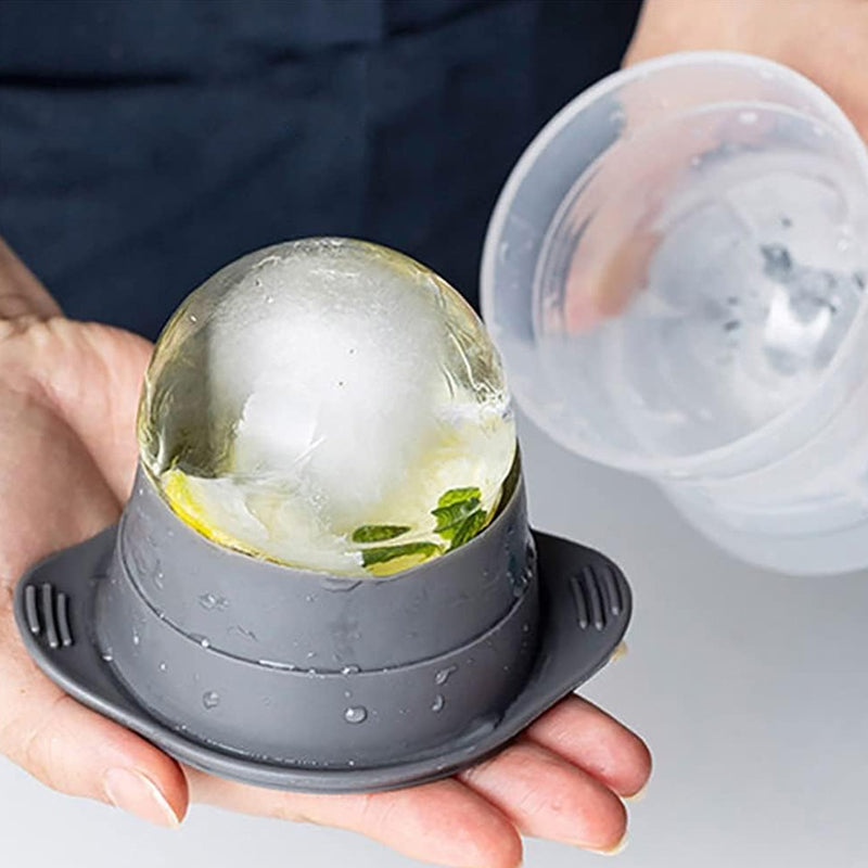 Pack of 2 Sphere Shape Ice Molds Quick Release  Ice Ball Maker for Cocktail
