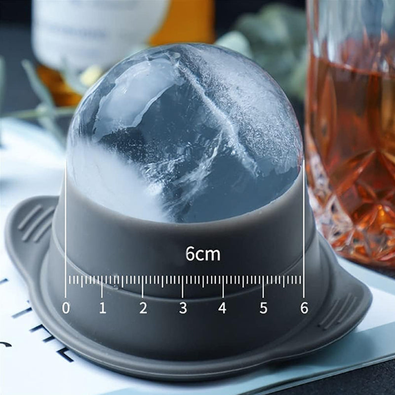 Pack of 2 Sphere Shape Ice Molds Quick Release  Ice Ball Maker for Cocktail