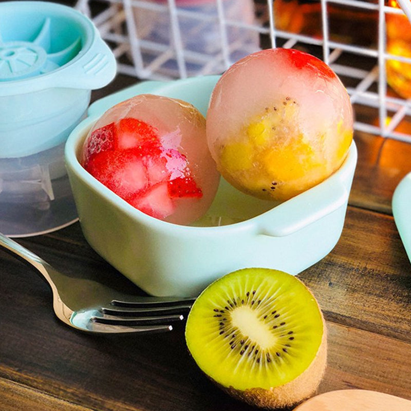 Pack of 2 Sphere Shape Ice Molds Quick Release  Ice Ball Maker for Cocktail