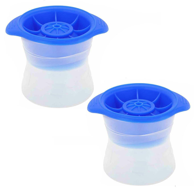 Pack of 2 Sphere Shape Ice Molds Quick Release  Ice Ball Maker for Cocktail
