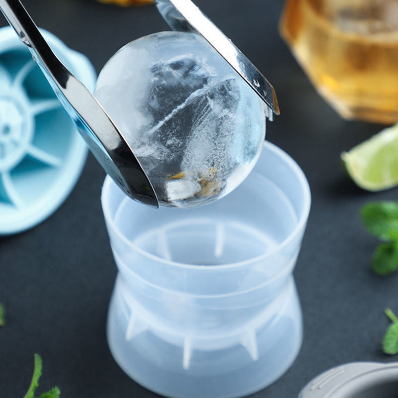 Pack of 2 Sphere Shape Ice Molds Quick Release  Ice Ball Maker for Cocktail