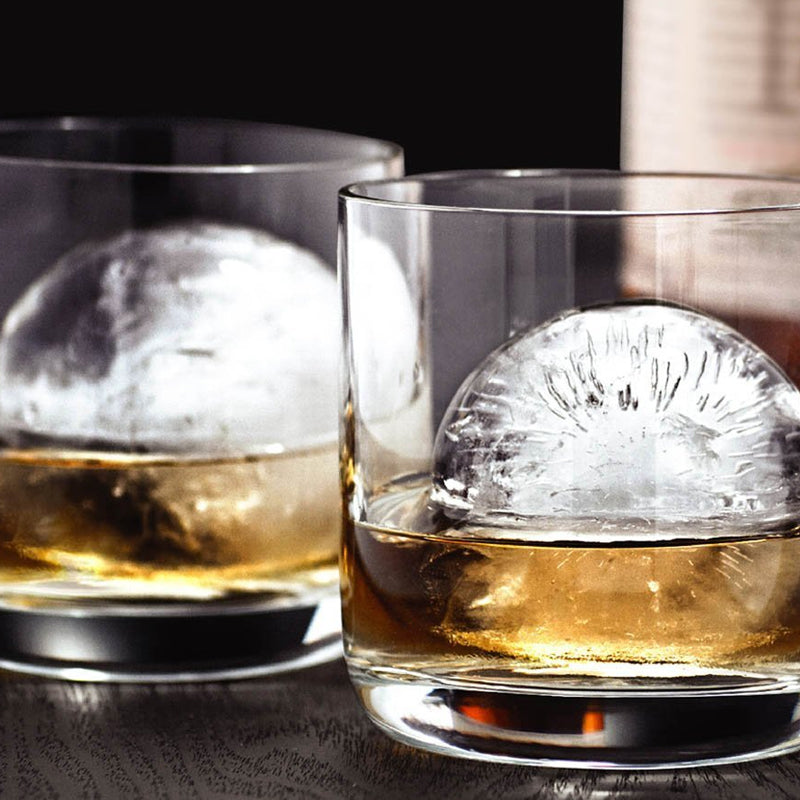 Pack of 2 Sphere Shape Ice Molds Quick Release  Ice Ball Maker for Cocktail