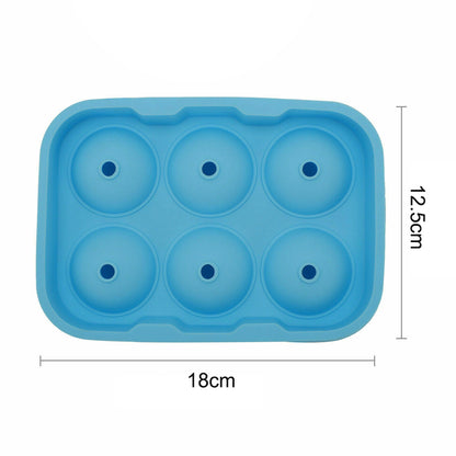 6 Large Sphere Shape Cocktail Ice Molds Quick Release Ice Ball Maker