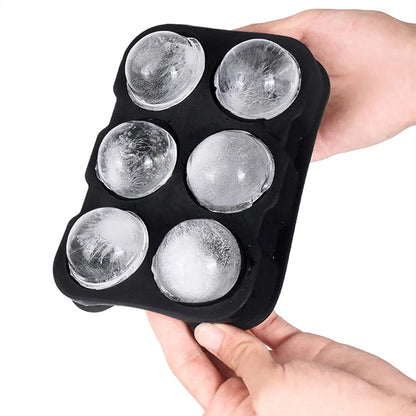 6 Large Sphere Shape Cocktail Ice Molds Quick Release Ice Ball Maker