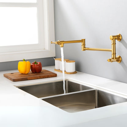 Pot Filler Faucet Wall Mount Pot Filler Faucet - Gold