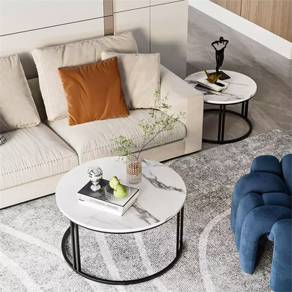 2 Pack Marble Nesting Coffee Table Set