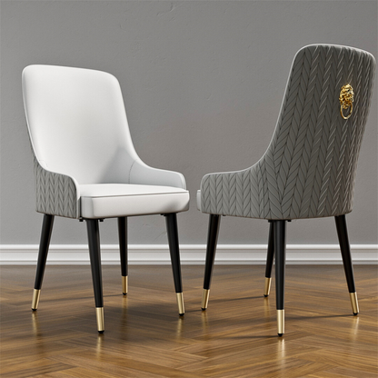 Stylish PU Leather Dining Chairs with Metal Legs