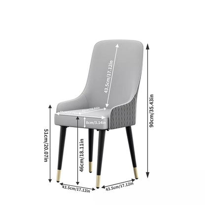 Stylish PU Leather Dining Chairs with Metal Legs