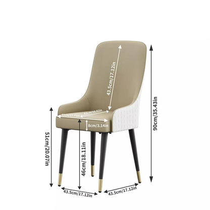 Stylish PU Leather Dining Chairs with Metal Legs