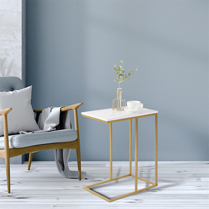 Marble C-Shaped Sofa Side Table