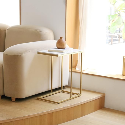 Marble C-Shaped Sofa Side Table