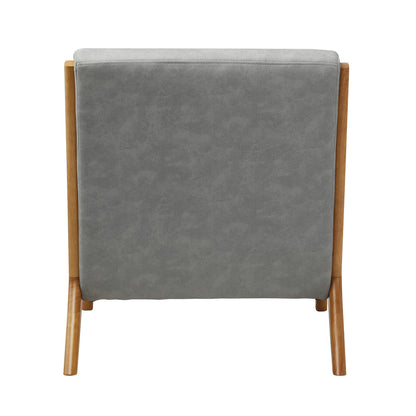 Light Grey Wooden Armchair