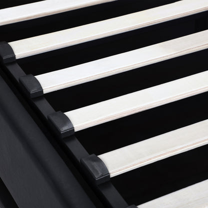 Double Bed Frame Gas Lift RBG Storage Space Black