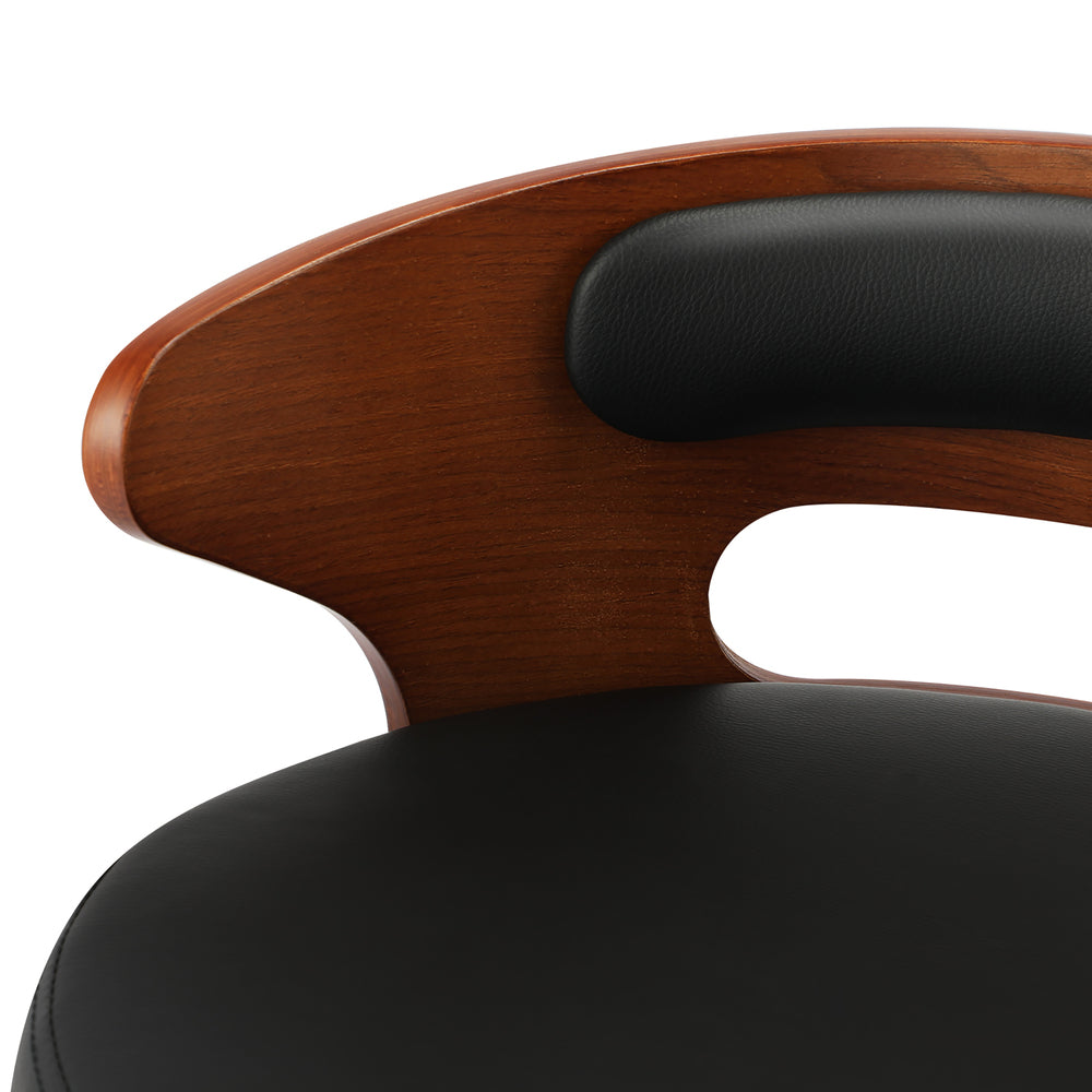 Set of 2 Bar Stools with Gas Lift Swivel Black