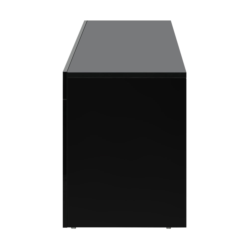 Entertainment Unit TV Stand Cabinet LED RGB Gloss Black