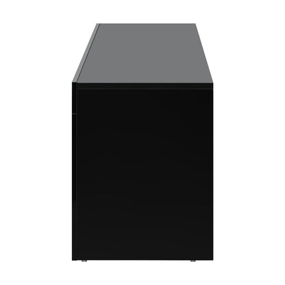 Entertainment Unit TV Stand Cabinet LED RGB Gloss Black
