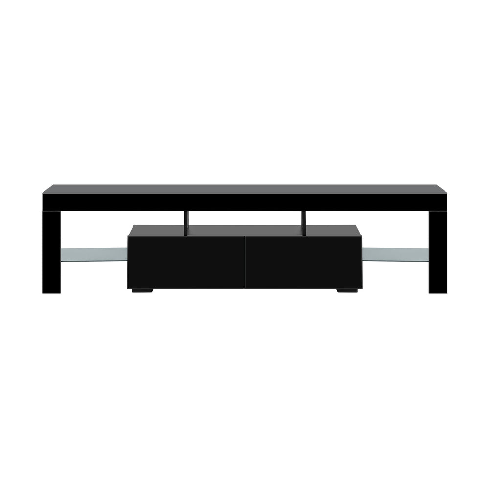 Entertainment Unit TV Stand Cabinet LED RGB Gloss Black