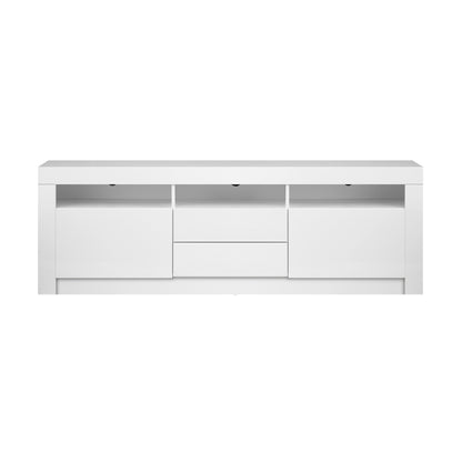 Entertainment Unit TV Stand Cabinet RGB LED Gloss White