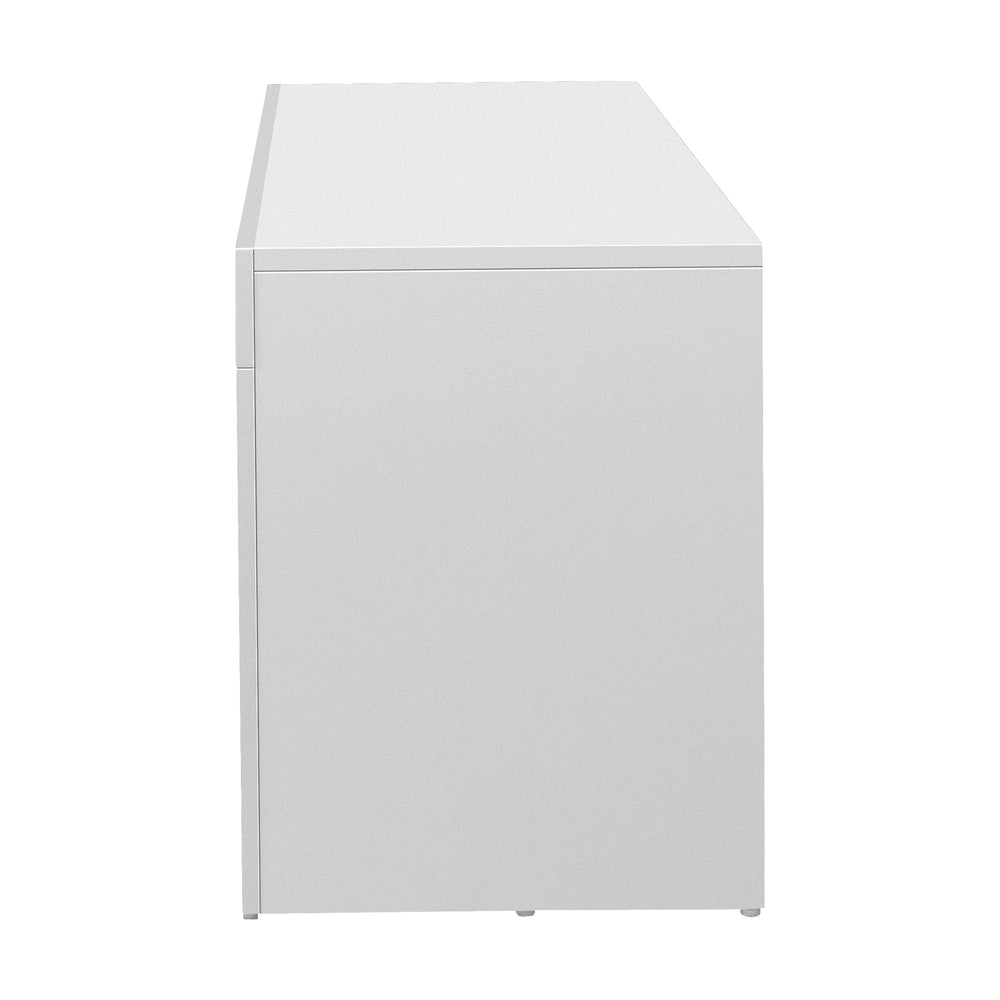Entertainment Unit TV Stand Cabinet RGB LED Gloss White