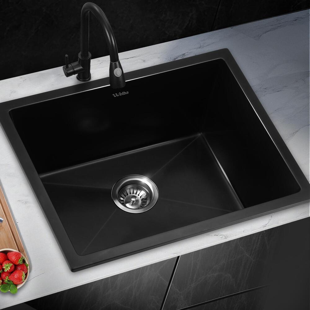 Kitchen Sink Granite Basin Single Bowl Black