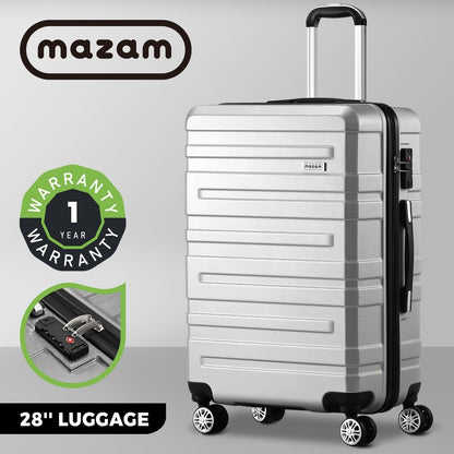 28 inch Luggage Set TSA Lock Hard Case Silver