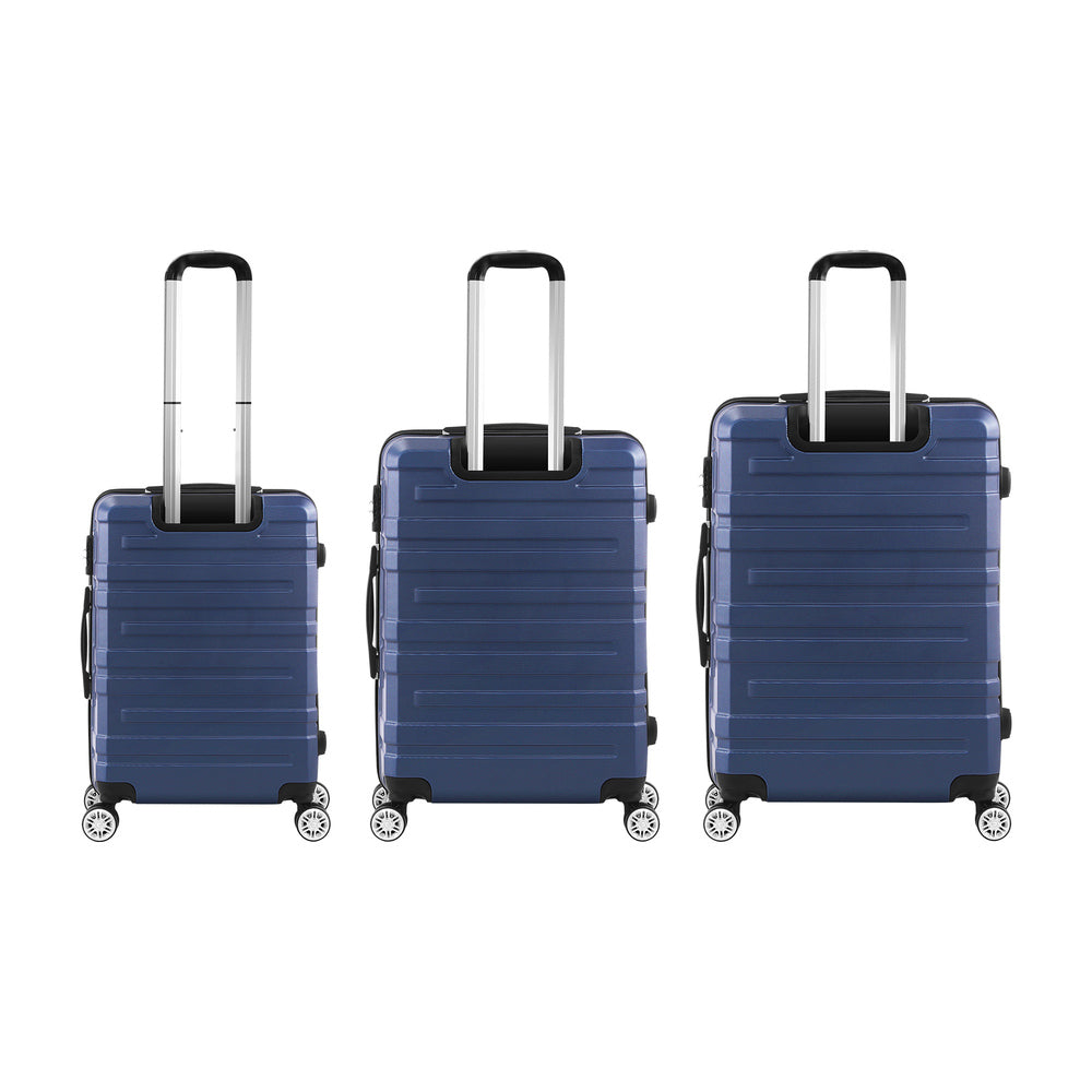 Mazam 3PCS Luggage Set TSA Lock Hard Case Navy